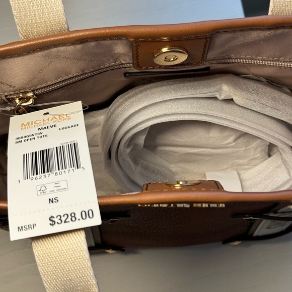 NEW WITH TAGS Michael Kors Maeve Small Open Tote Crossbody - Luggage - Picture 3 of 6